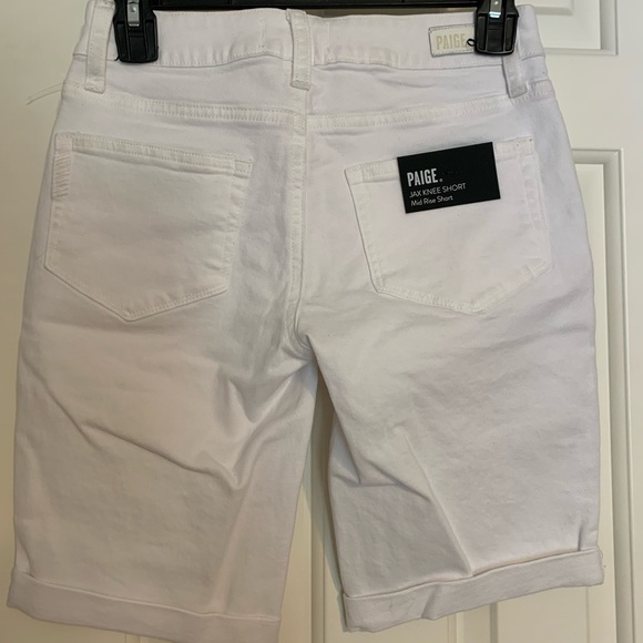 NWT Paige Jax Knee Short - Crisp White - Picture 3 of 5